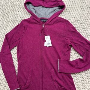 Banana Republic Fuchsia Knit Cashmere-Blend Hoodie